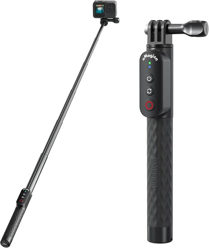 Remote Control Selfie Stick Rechargeable Waterproof 100CM Stretchable Compatible by Aovee
