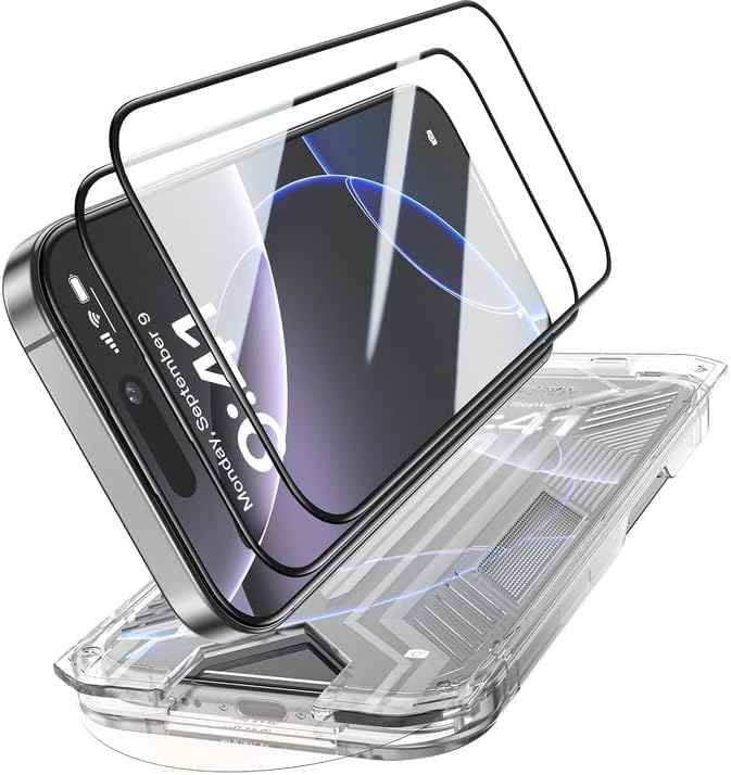 3 Pack for iPhone 14 Plus/iPhone 13 Pro Max Tempered Glass Screen Protector:9H+ by FUNCATGLOBAL