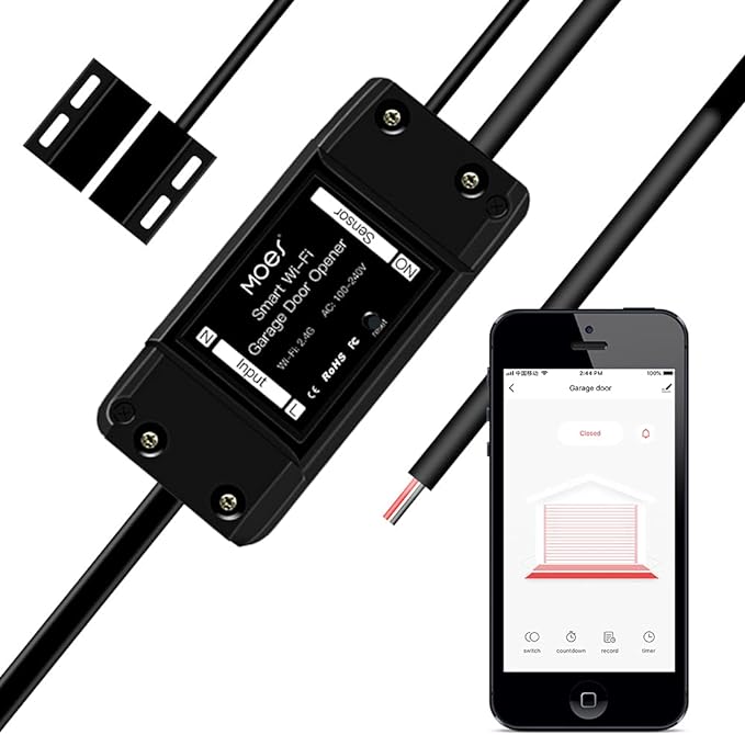 MOES WiFi Smart Garage Door Opener Controller, Smart Life/Tuya APP Remote by MOES