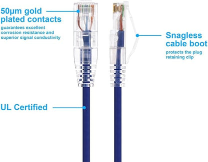 Monoprice Cat6 5ft Purple Component Level Patch Cable UTP 28AWG 550MHz Pure - Image 3