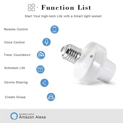 QIACHIP Remote Control Light Socket E26 E27 Bulb Socket Adapter, ZigBee Smart - Image 8