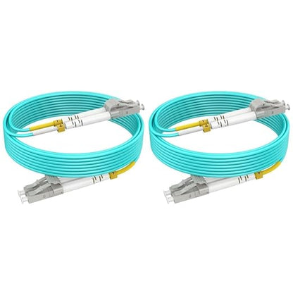Multimode Fiber LC to LC, 10ft/3m-2PACK, OM3 MM Fiber Patch Cable Duplex by RamboCables