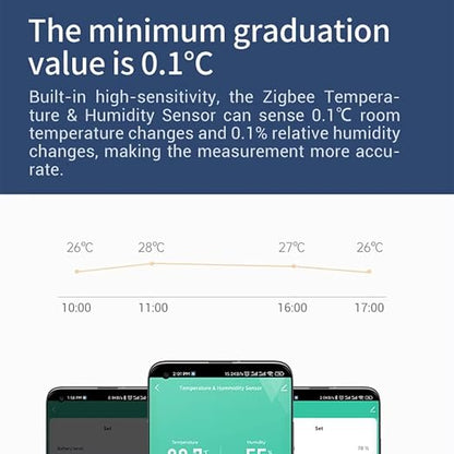 Haozee Zigbee Temperature and Humidity Sensor, ZigBee Hub Required, - Image 4