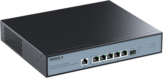 SODOLA 10Gb L2 Managed PoE Switch 150W|1X 10G SFP+&4 x 10GBase-T PoE by SODOLAPoENETWORKS