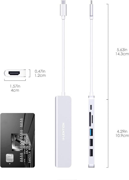 LENTION USB C Hub with 100W Charging, 4K HDMI, Dual Card Reader, USB 3.0 & 2.0 - Image 9