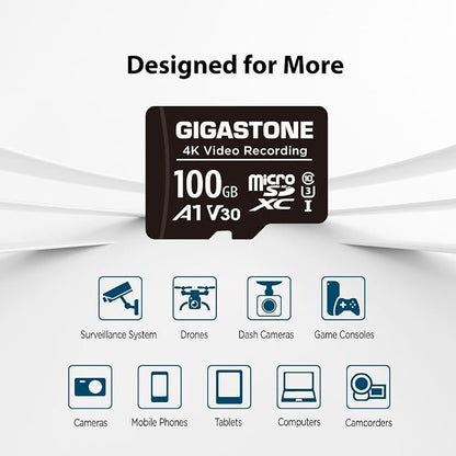 GIGASTONE 100GB Micro SD Card, A1 V30 4K Video Recording, Compatible - Image 6