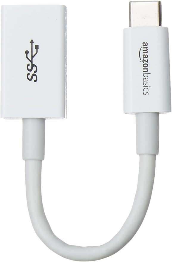 Amazon Basics USB-C to USB-A 3.1 Gen1 Female Adapter Cable Converter, 5Gbps by AmazonBasics