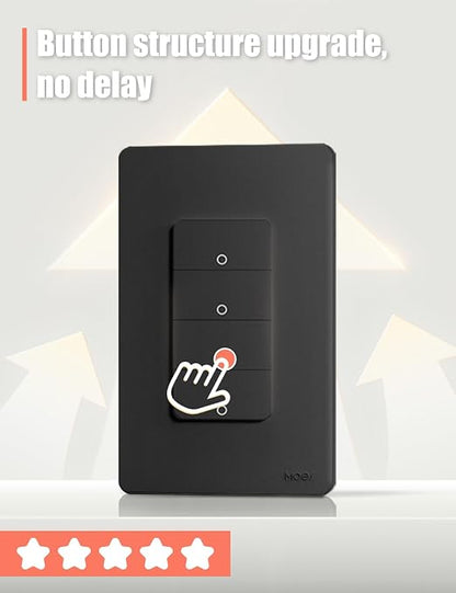 MOES Smart Triple Light Switches, 2nd Generation Wi-Fi 3 Gang Single Pole Switch - Image 3