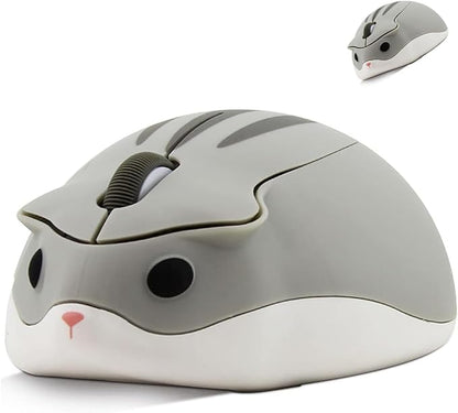 Wireless Mouse Cute Hamster Shape Silent Click Portable Compact Optical 1200DPI by SHARESUNSHINE