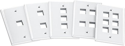 FGB 2-Port Keystone Wall Plate 20-Pack, Low-Profile Single Gang Wall Plates - Image 7
