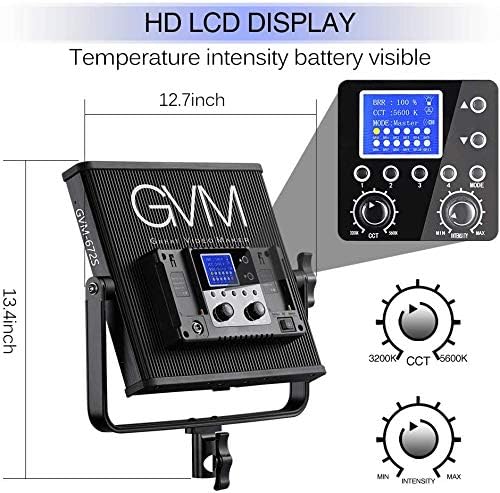 LED Video Light GVM 672S CRI97+ TLCI97+ 22000lux Dimmable Bi-color 3200K-5600K - Image 3