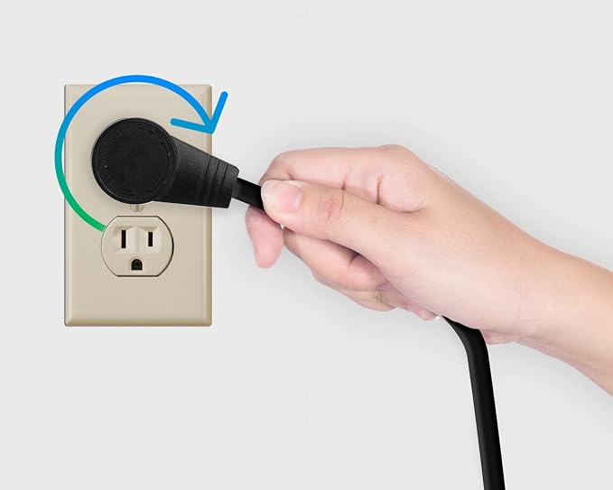 Maximm Monitor Computer Power Cord 5 Ft Flat Plug 360° Rotating PC Cable 3 - Image 4