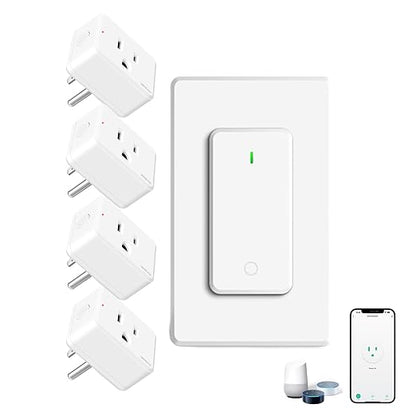 WiFi Plug with Switch, Compatible with Alexa and Google Home via Tuya, Compact by greencycle