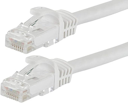 Monoprice Cat5e 50ft White Patch Cable UTP 24AWG 350MHz Pure Bare Copper by Monoprice
