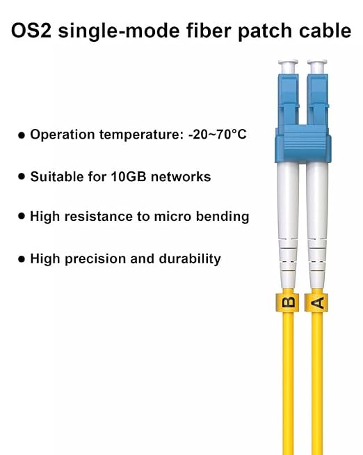 OS2 Fiber Optical Patch Cable LC-LC, 1G/10GB Single-Mode LC to LC Fiber Patch - Image 7