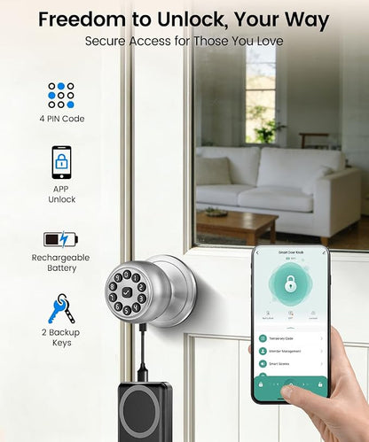 Smart Door Lock, Smart Keypad Door Knob - Image 2