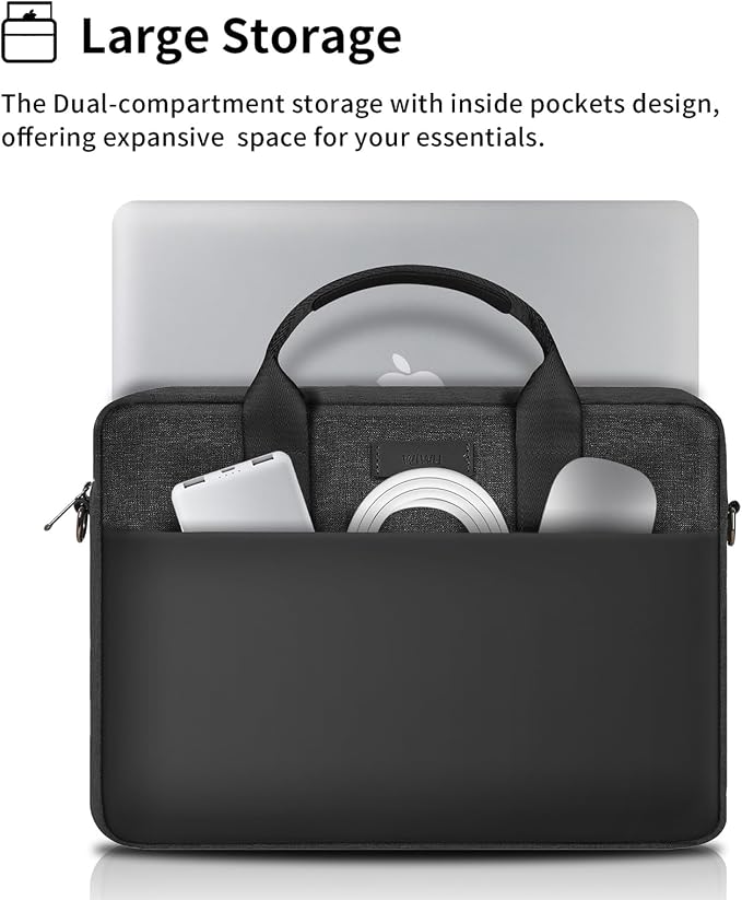 WIWU 14 Inch Laptop Bag for Men Women, Water-Resistant Laptop Case - Image 2