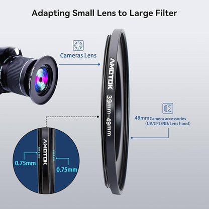 39mm Lens to 49mm Camera Lens Adapter, 39mm to 49mm Filter Step up Ring Adapter - Image 4