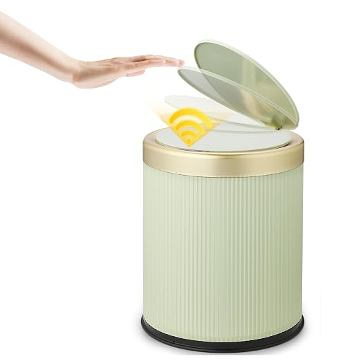 Motion Sensor Bathroom Trash Can Touchless, 3.7 Gallon Modern Automatic Garbage by Onlcuk
