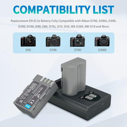 LP EN-EL3e Battery 2-Pack and Charger - Image 3