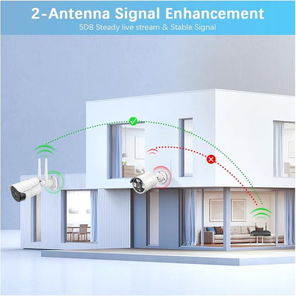 【130° Wide-Angle】 Outdoor Wireless Security Camera System, WiFi Video - Image 4