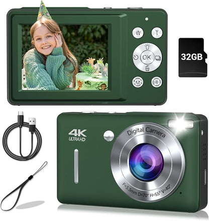 Digital Camera, 44MP Compact Camera, FHD 1080P Point and Shoot Digital Cameras by Gtonster