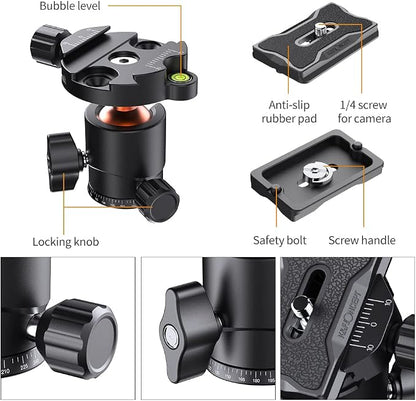 K&F Concept 25mm Metal Tripod Ball Head 360 Degree Rotating Panoramic - Image 6