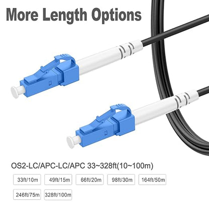 30 Feet Outdoor Simplex Fiber Optic Cable, OS2 LC to LC Single Mode Fiber Patch - Image 3
