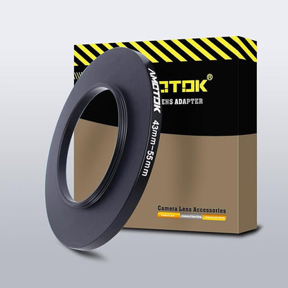 43mm Lens to 55mm Camera Lens Adapter, 43mm to 55mm Filter Step-Up Adapter Ring by AMOTOK