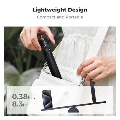 K&F CONCEPT MS62 25.6'' Mini Selfie Stick Tripod Stand, 5 Levels 360° Ball Head - Image 5