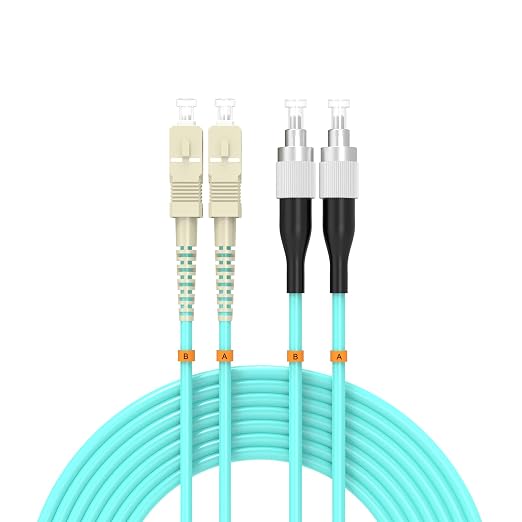 SC/UPC to FC/UPC Fiber Patch Cable OM3 7.5Meter/25ft 10GB/Gigabit Multimode by Buacoz