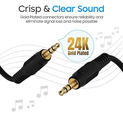 Cmple - 3.5mm Aux Audio Cable Stereo 25 ft Male to Male Speaker Cable Auxiliary - Image 3