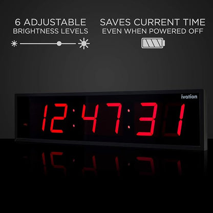 Ivation Huge Oversized 48" Large Digital LED Clock | Big Digital Clock - Image 5