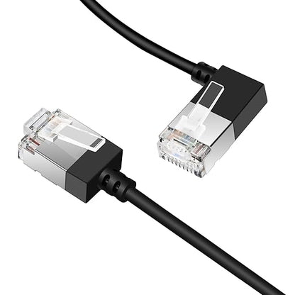 Ultra Slim 90° Degree Cat 6A Ethernet Cable Left Angled 25 Feet 2Pack, 10Gbps - Image 2