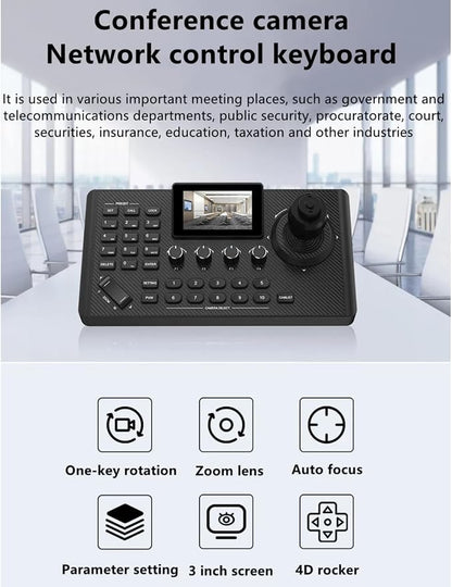 NDI PTZ Controller Camera Joystick Controller, PoE Network 4D HDMI PTZ Keyboard - Image 5