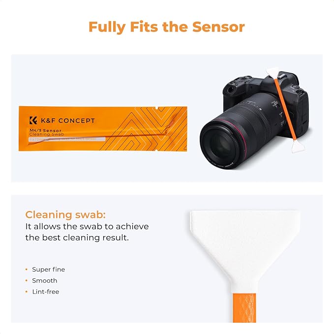 K&F Concept 14pcs Double Tipped 24mm APS Full Frame Sensor Cleaning Swab - Image 4