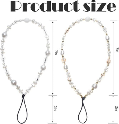 CMVFYL Beaded Camera Wrist Strap, Cute Phone Charms Strap, Pearl Bracelet Wrist - Image 7