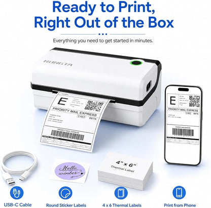 Rongta Bluetooth Thermal Shipping Label Printer, Wireless 4x6 Shipping Label - Image 6