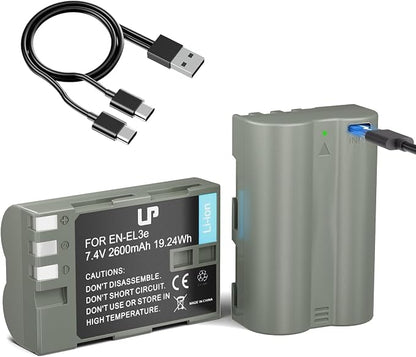 LP EN-EL3e, EL3 Battery, 2600 mAh Battery Compatible by LP