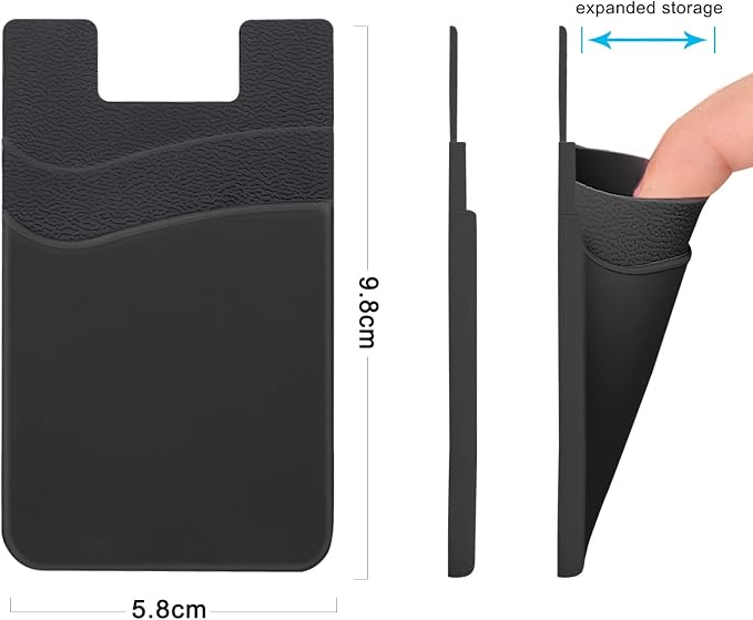 SS Phone Wallet Stick On, Adhesive Phone Card Holder Credit Card Stick on - Image 5