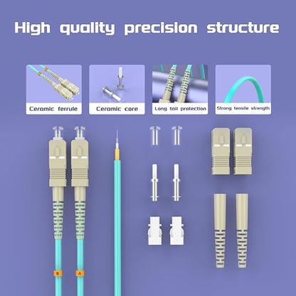 Fiber Patch Cable 131ft/40meters SC/UPC to SC/UPC OM3 10Gb/Gigabit MultiMode - Image 4