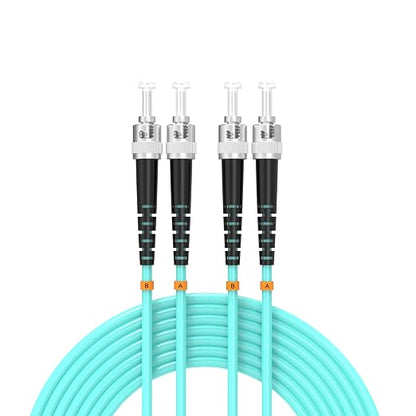 OM3 Fiber Patch Cable ST/UPC to ST/UPC 2ft/0.6meters 10BG/Gigabit Multimode by Buacoz