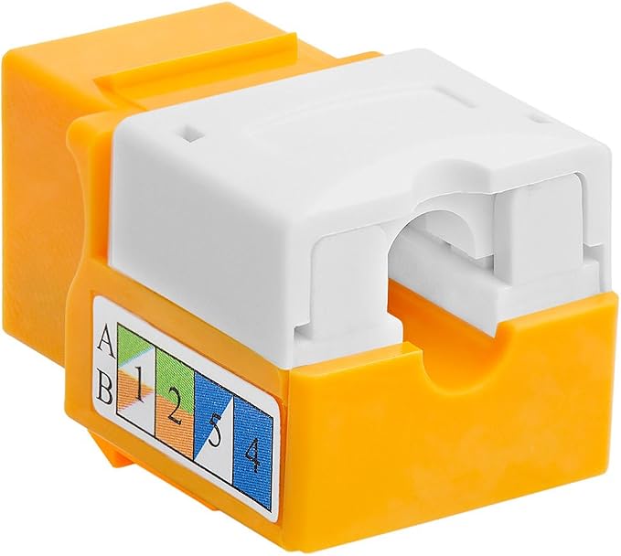 Cmple - 10 Pack Cat5e Keystone Jack Insert Punch Down RJ45 Connectors RJ45 - Image 3