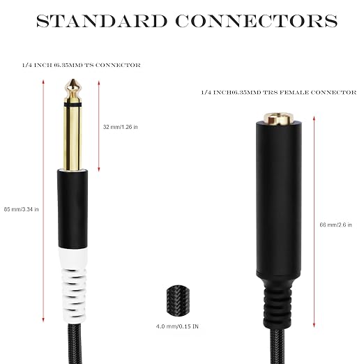 3.5mm to 1/4 Adapter Cable, 3.5mm TRS Female to Dual 1/4 inch TS Male Y - Image 5