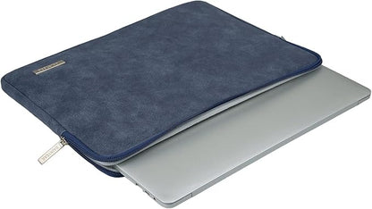 RAINYEAR 14 Inch Laptop Sleeve Protective Case PU Suede Leather Zipper Padded - Image 8