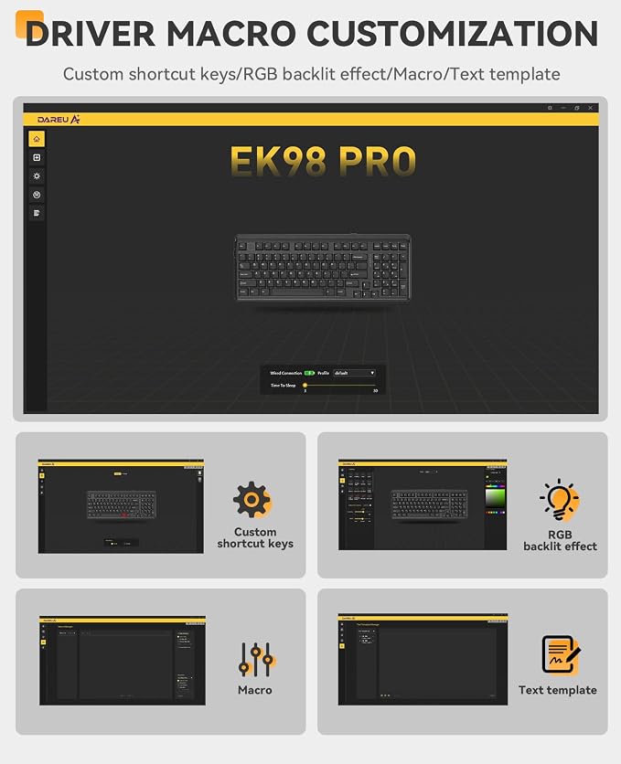DAREU EK98PRO Wireless Mechanical Keyboard, Gasket Hot Swappable Custom - Image 9