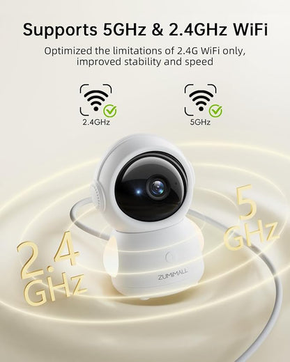 ZUMIMALL Security Camera Indoor, 5G/2.4G WiFi Baby Monitor - Image 4