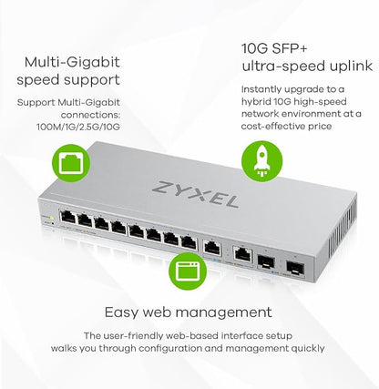 Zyxel 12 Port Network Switch | 2.5Gb Multi Gigabit Switch | Web Managed | 8x 1G - Image 5