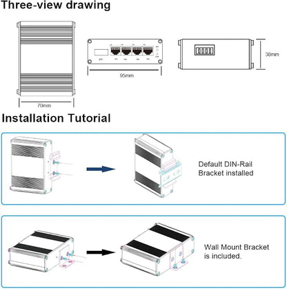 Industrial Gigabit 4-Port Ethernet Switch - Image 3