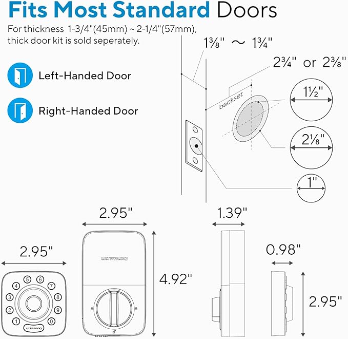 ULTRALOQ U-Bolt Pro Bluetooth Smart Lock, Smart Deadbolt Lock - Image 8